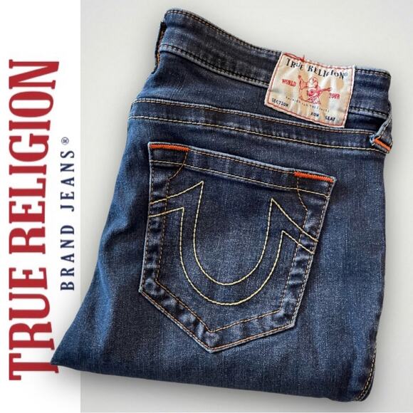 TRUE RELIGION BECCA MID RISE BOOT RARE Y2K BOOTCUT JEANS BLUE - 33 - Picture 6 of 10